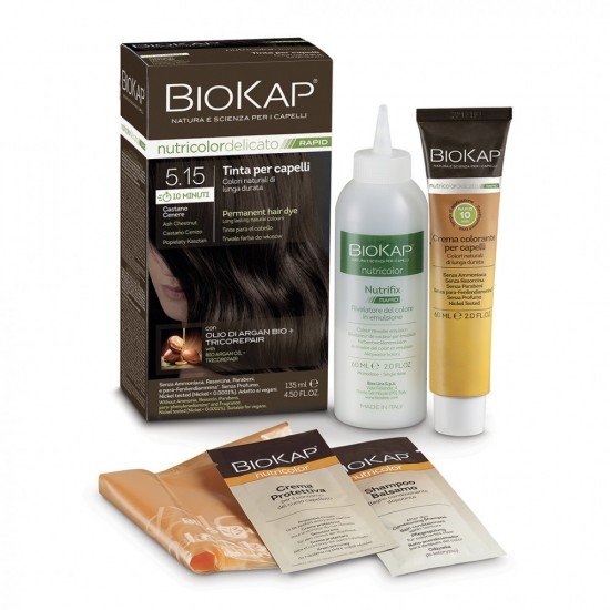 Biokap nutricolor rapid tartós hajfesték nr 5.15 ash chestnut 135ml