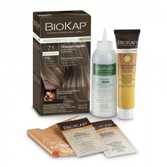 Biokap nutricolor rapid tartós hajfesték nr 7.1 swedish blond 135ml Biokap nutricolor rapid tartós hajfesték nr 7.1 swedish blond 135ml