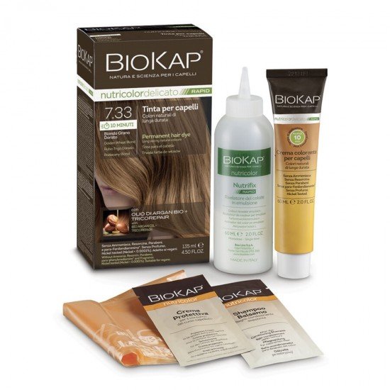 Biokap nutricolor rapid tartós hajfesték nr 7.33 golden wheat blond 135ml Biokap nutricolor rapid tartós hajfesték nr 7.33 golden wheat blond 135ml