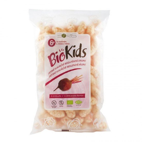 Biokids bio extrudált kukorica snack céklás 55g