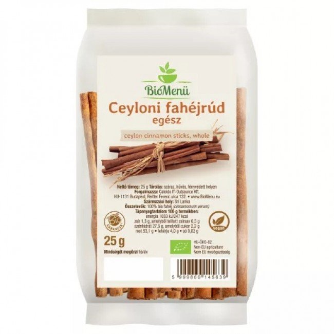 BioMenü BIO CEYLONI FAHÉJRÚD egész 25g BioMenü BIO CEYLONI FAHÉJRÚD egész 25g