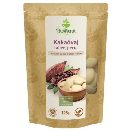 Biomenű bio perui kakaóvaj tallér 125g