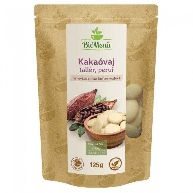 Biomenű bio perui kakaóvaj tallér 125g Biomenű bio perui kakaóvaj tallér 125g