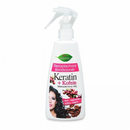 Bione cosmetics keratin+koffein+makadámiamagolaj öblítés nélküli kondícionáló spray 260ml Bione cosmetics keratin+koffein+makadámiamagolaj öblítés nélküli kondícionáló spray 260ml