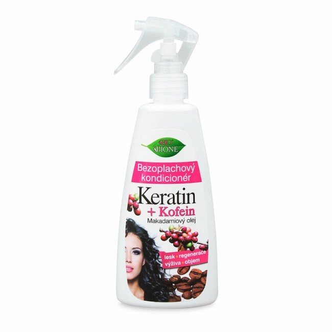 Bione cosmetics keratin+koffein+makadámiamagolaj öblítés nélküli kondícionáló spray 260ml Bione cosmetics keratin+koffein+makadámiamagolaj öblítés nélküli kondícionáló spray 260ml