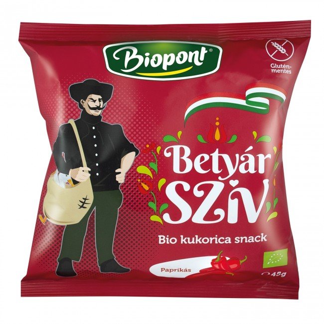 Biopont bio kukoricás snack betyár szív 45g
