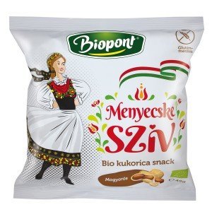 Biopont bio kukoricás snack menyecske szív 45g Biopont bio kukoricás snack menyecske szív 45g