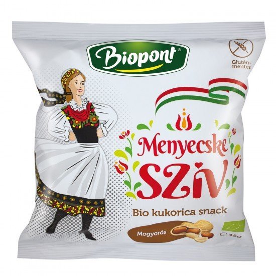 Biopont bio kukoricás snack menyecske szív 45g