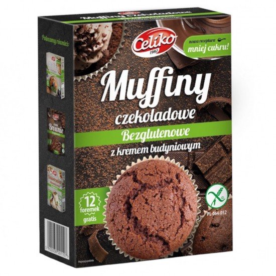 Celiko muffin lisztkeverék étcsokoládé darabokkal és pudinggal 310g