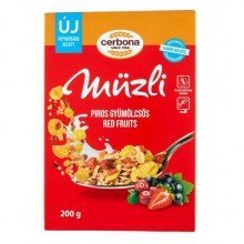 Cerbona müzli piros gyümölcsös 200g