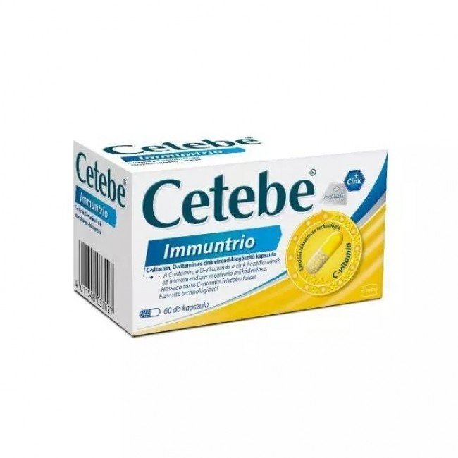 Cetebe Immuntrio c vitamin+d-vitamin+cink kapszula 60db