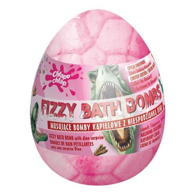 Chlapu Chlap Dinoszaurusz fürdőbomba meglepetés figurával - málnakrém illatú 140g