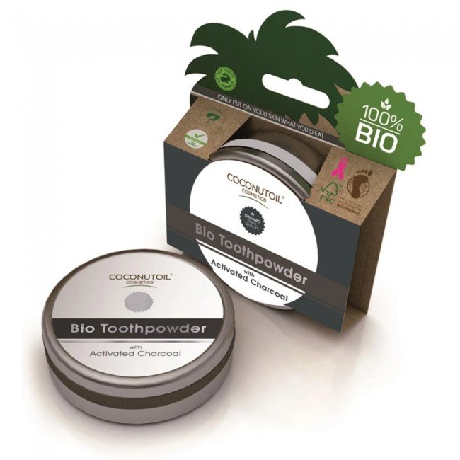 Coconutoil cosmetics bio fogpor aktív szénnel 50ml