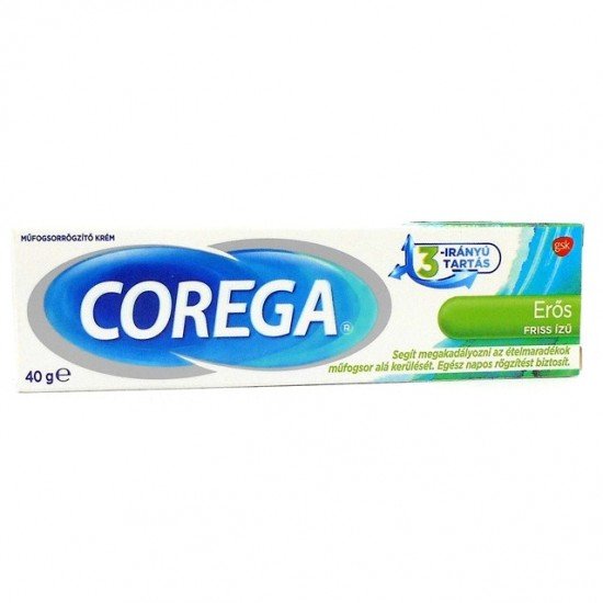 Corega műfogsor rögzítő krém erős friss ízű 40g Corega műfogsor rögzítő krém erős friss ízű 40g