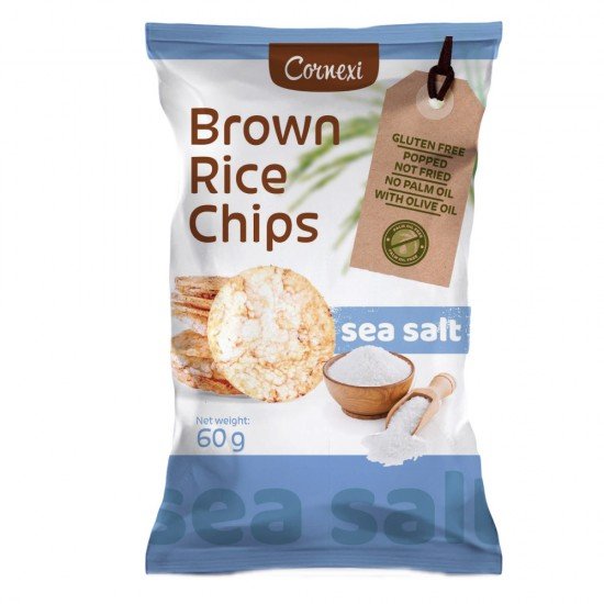 Cornexi barnarizs chips tengeri sós 60g