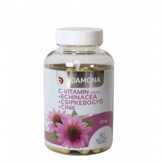 Damona c-vitamin 1000mg+echinacea+csipkebogyó+cink bevont tabletta 80db Damona c-vitamin 1000mg+echinacea+csipkebogyó+cink bevont tabletta 80db