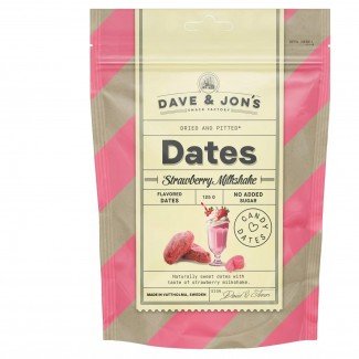 Dave & Jon`s mag nélküli ízesített datolya epres shake ízben, 125g