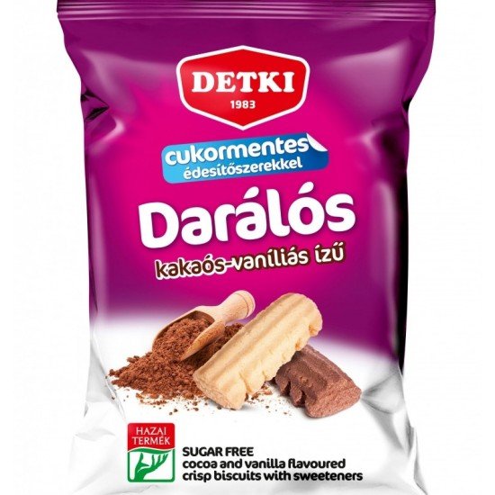 Detki cukormentes darálós vaníliás és kakaós omlós keksz 180g