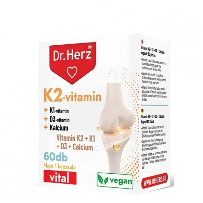 DR Herz K2 vitamin 150 mcg + K1 +D3 + Kalcium kapszula 60db