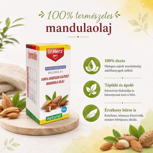 Dr.herz mandulaolaj 100% hidegen sajtolt 50ml Dr.herz mandulaolaj 100% hidegen sajtolt 50ml