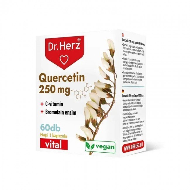 Dr.Herz quercetin 250 mg+ c-vitamin+bromelain enzim kapszula 60db