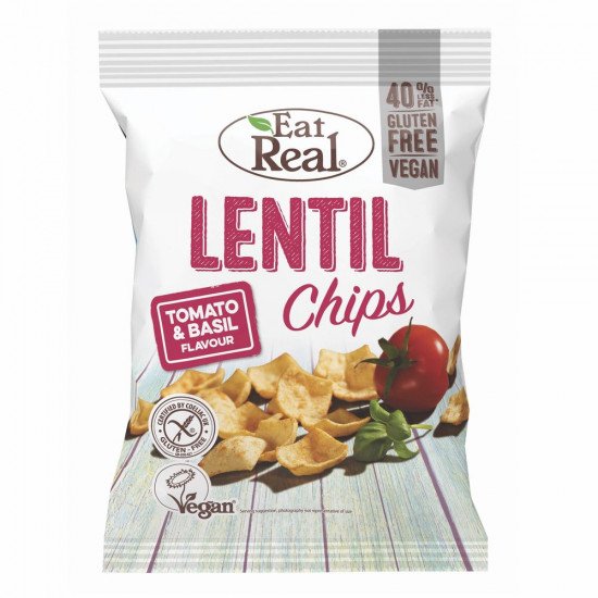 Eat real lencse chips paradicsom-bazsalikom 40g