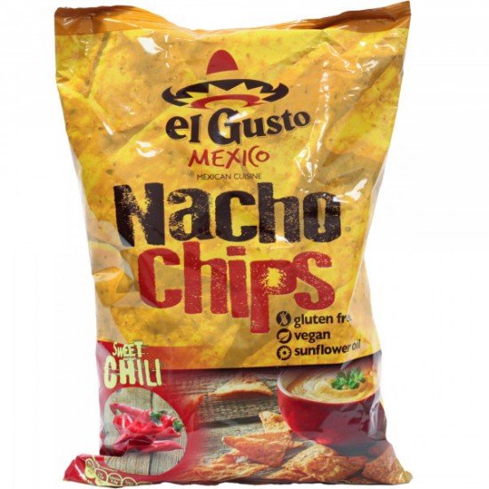 El gusto mexico tortilla chips chilis 180g