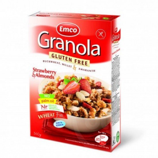 Emco vegán müzli eper-kókusz 340g Emco vegán müzli eper-kókusz 340g
