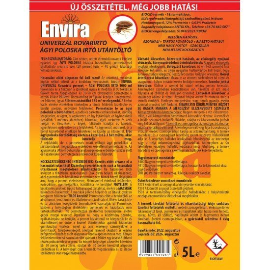 Envira Univerzál ágyi poloska irtó utántöltő 5 liter