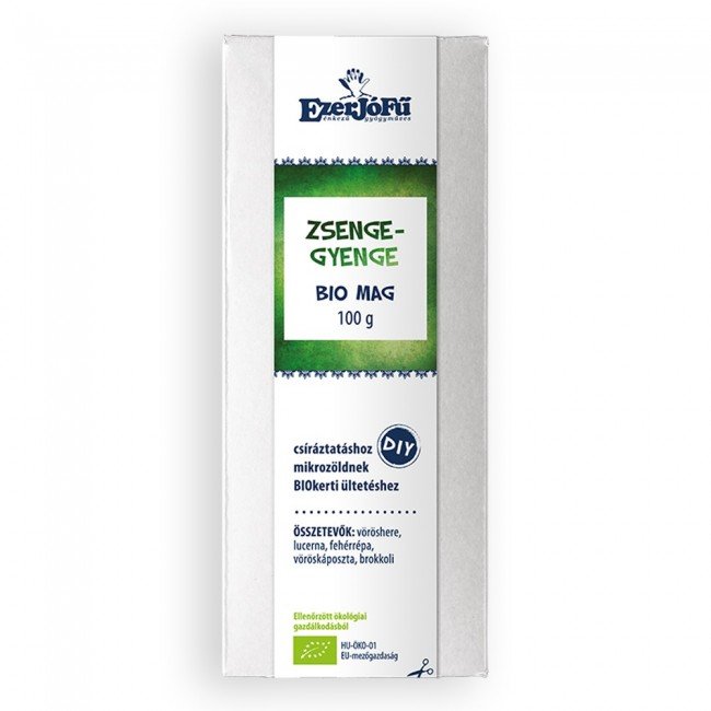 Ezerjófű zsenge-gyenge bio mag csíráztatásra 100g Ezerjófű zsenge-gyenge bio mag csíráztatásra 100g