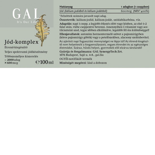 GAL Jód-komplex 600mcg x 2000 adag 100ml