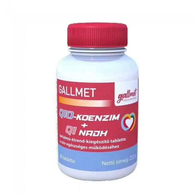 Gallmet Q10 koenzim + Q1 NADH tabletta 60db Gallmet Q10 koenzim + Q1 NADH tabletta 60db