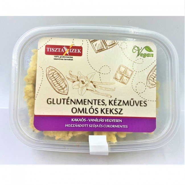 Tiszta Ízek gluténmentes kézműves keksz kakaós-vaníliás 225g Tiszta Ízek gluténmentes kézműves keksz kakaós-vaníliás 225g