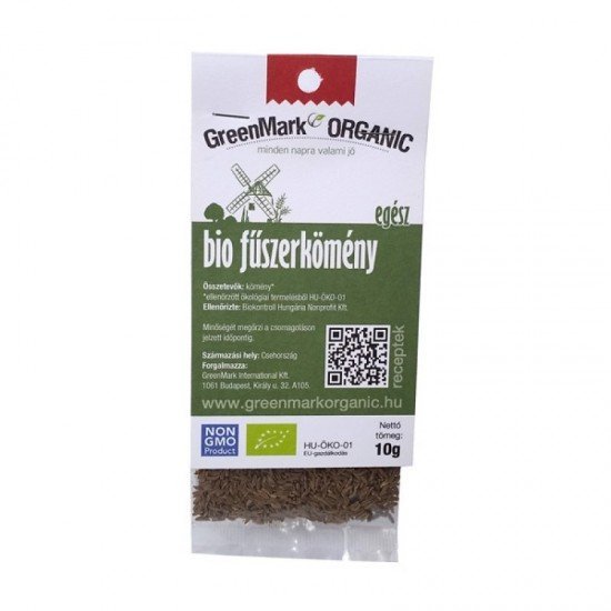 Greenmark bio fűszerkömény egész 10g