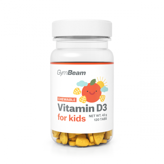 GymBeam D3 vitamin rágótabletta gyerekeknek 120 db