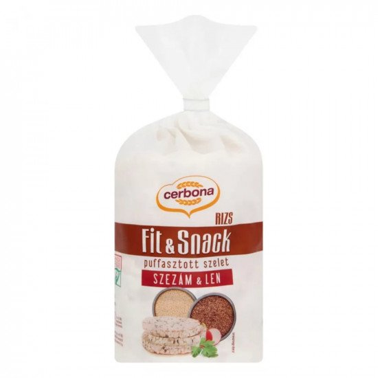 Cerbona Fit & Snack puffasztott rizsszelet lenmaggal és szezámmaggal 90g