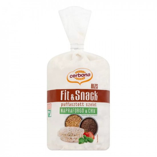 Cerbona Fit & Snack puffasztott rizsszelet napraforgó - chia maggal 90g