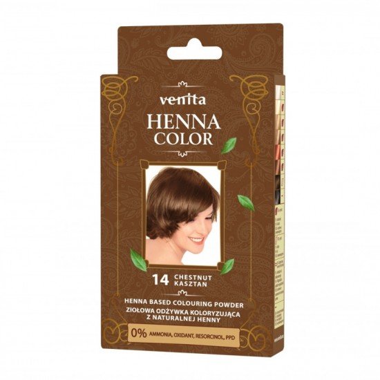 Henna color hajszínezőpor nr 14 gesztenyebarna 25g Henna color hajszínezőpor nr 14 gesztenyebarna 25g
