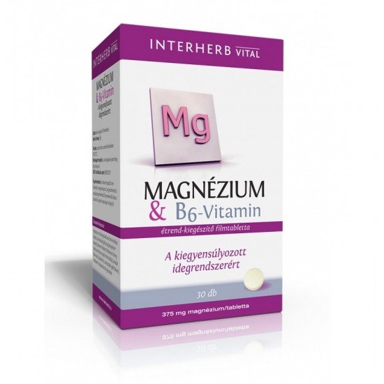 Interherb magnézium 375 mg + b6-vitamin 30db