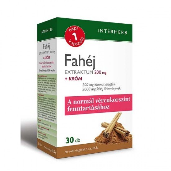 Interherb napi1 fahéj extraktum 200mg kapszula 30db