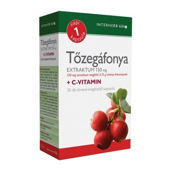 Interherb napi1 tőzegáfony extraktum 150mg kapszula 30db