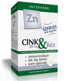 Interherb szerves cink & réz tabletta 60db