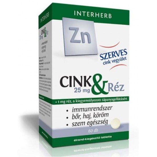 Interherb szerves cink & réz tabletta 60db