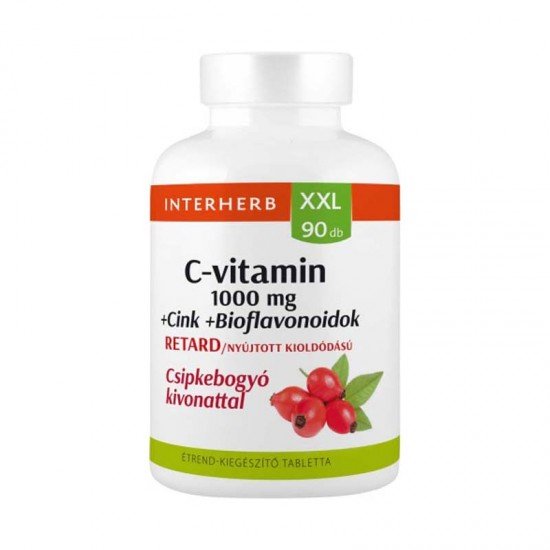 Interherb xxl c-vitamin+cink+bioflavonoidok retard tabletta 90db