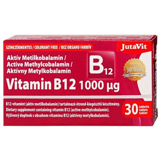 JutaVit B12-vitamin 1000µg Aktív Metilkobalamin 30db
