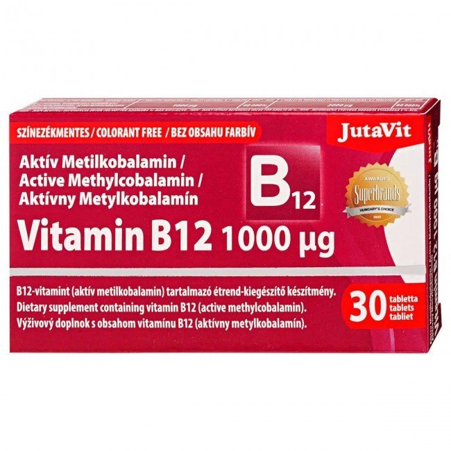 JutaVit B12-vitamin 1000µg Aktív Metilkobalamin 30db
