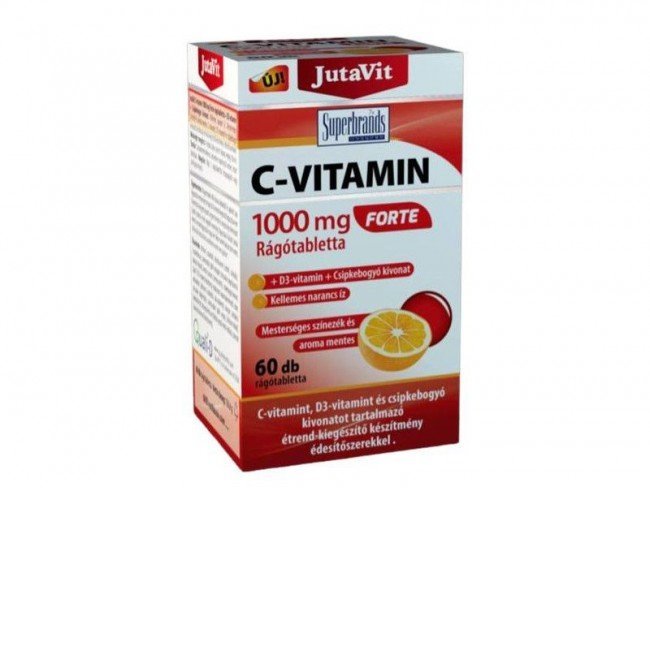 Jutavit c-vitamin 1000mg forte rágótabletta+d3+csipkebogyó kivonat 60db