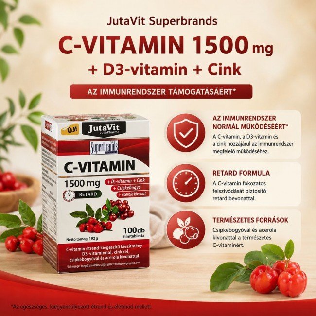 Jutavit c-vitamin 1500 mg tabletta 100db Jutavit c-vitamin 1500 mg tabletta 100db
