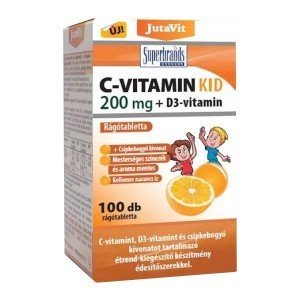 Jutavit c-vitamin kid 200 mg+d3 kapszula 100db