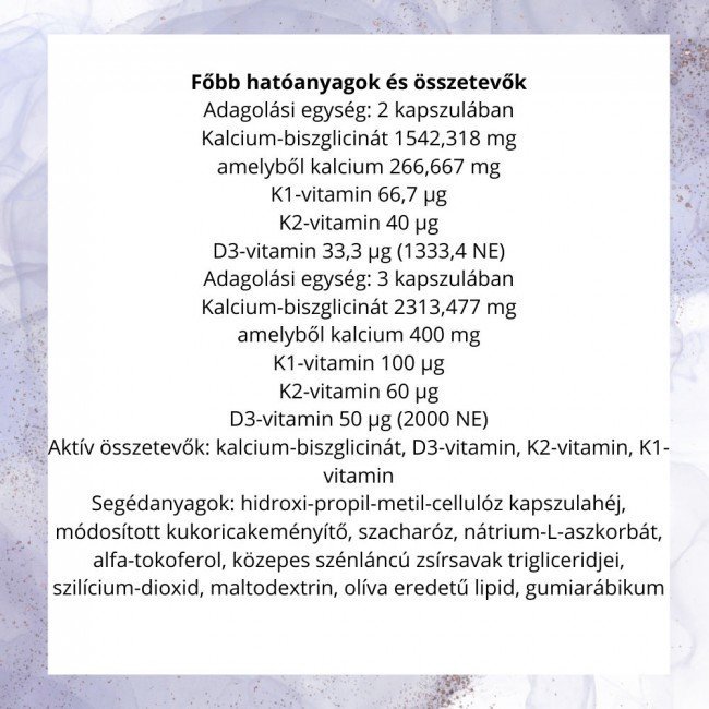 JutaVit Kalcium biszglicinát+D3+K2+K1 60db JutaVit Kalcium biszglicinát+D3+K2+K1 60db
